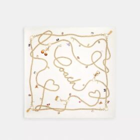 Charms Print Silk Square Scarf