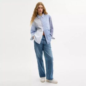 Repurposed Cotton Patchwork Oxford Shirt